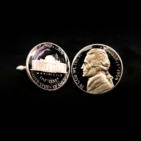 Jefferson Monticello Nickel Coin Cufflink