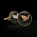 United Kingdom // Eurasian Wren Farthing Coin Cufflink