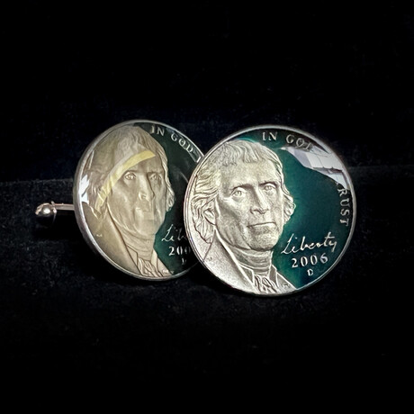 New Jefferson Nickel Coin Cufflink