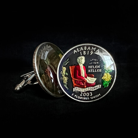 Alabama Quarter Coin Cufflink