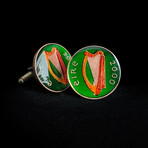 Ireland // Eire Gaelic Harp One Penny Coin Cufflink