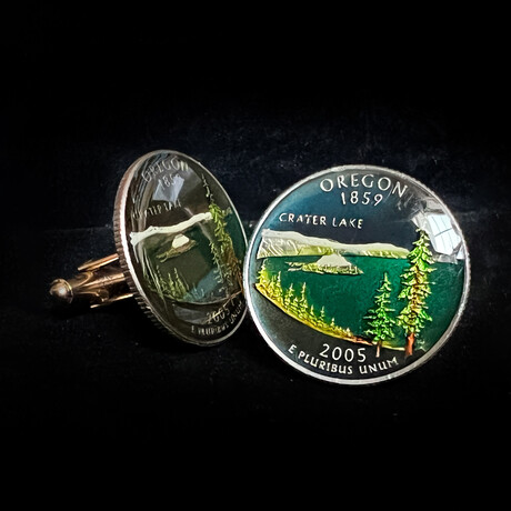 Oregon Quarter Coin Cufflink