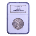 1920 Pilgrim Commemorative Silver Half Dollar // NGC Certified MS64 // Deluxe Collector's Pouch