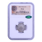 1883 Shield Nickel Proof // NGC & CAC Certified PF66 // Deluxe Collector's Pouch