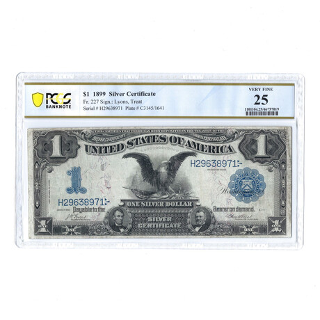 1899 $1 Large Size Silver Certificate // Black Eagle // PCGS Certified VF25