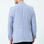Round Pockets Contrast Seams Blazer // Dark Blue (S)