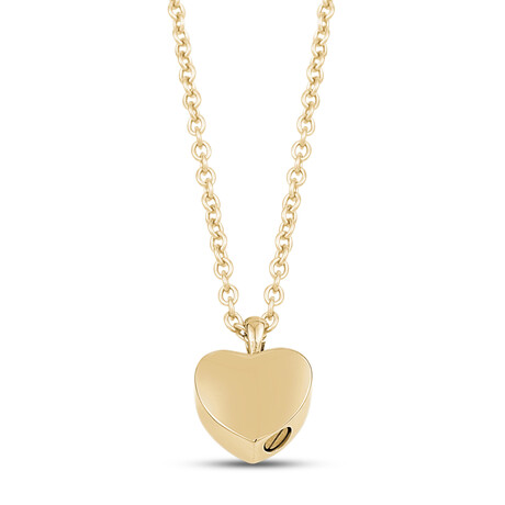 Solid Heart Urn Pendant Necklace // Gold // 18"+ 2" Extension