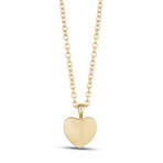 Solid Heart Urn Pendant Necklace // Gold // 18"+ 2" Extension