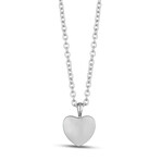 Solid Heart Urn Pendant Necklace // Steel // 18"+ 2" Extension