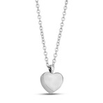 Solid Heart Urn Pendant Necklace // Steel // 18"+ 2" Extension