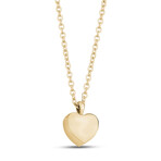 Solid Heart Urn Pendant Necklace // Gold // 18"+ 2" Extension