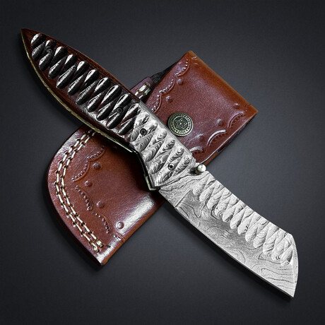 Damascus Forged Folding Knife // 2011