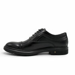 Aston Marc Mens Tuscan Cap Toe Dress Shoes // Black (US Men's Size 8)
