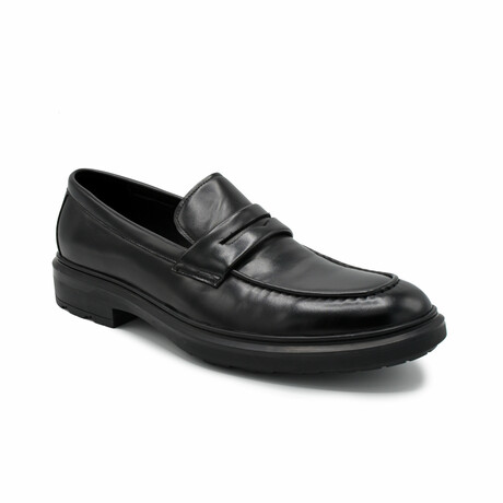 Aston Marc Mens Tuscan Penny Loafer Dress Shoe // Black (US Men's Size 8)