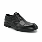 Aston Marc Mens Tuscan Cap Toe Dress Shoes // Black (US Men's Size 8)