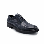 Aston Marc Mens Tuscan Cap Toe Dress Shoes // Navy (US Men's Size 8)