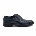 Aston Marc Mens Tuscan Cap Toe Dress Shoes // Navy (US Men's Size 8)
