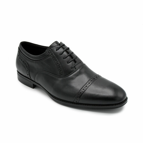Aston Marc Mens Tempo Cap Toe Dress Shoe // Black (US Men's Size 8)