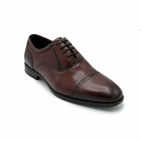 Aston Marc Mens Tempo Cap Toe Dress Shoe // Maroon (US Men's Size 8)