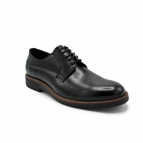 Aston Marc Mens Monaco Plain Toe Dress Shoe // Black (US Men's Size 8)
