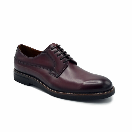 Aston Marc Mens Monaco Plain Toe Dress Shoe // Maroon (US Men's Size 8)