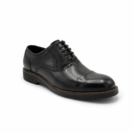 Aston Marc Mens Monaco Cap Toe Dress Shoe // Black (US Men's Size 8)