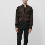 Organic Dress Shirt // Dark Brown (S)