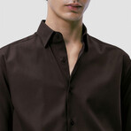 Organic Dress Shirt // Dark Brown (3XL)