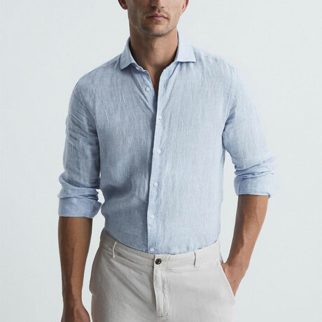 Linen Dress Shirt // Light Blue (S)