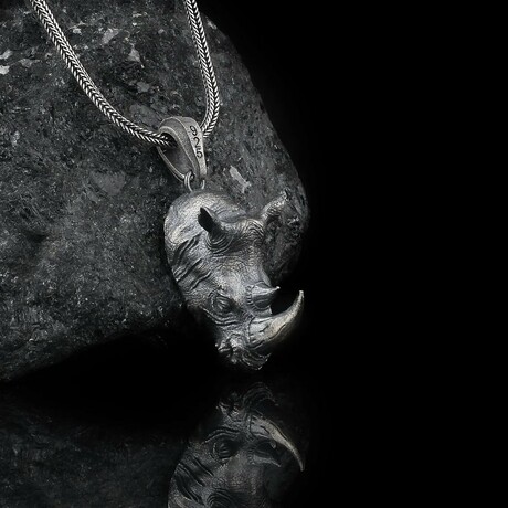 Realistic Rhino Necklace