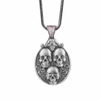 Three Wise Skull Necklace