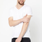 V Neck Tees // 3 Pack // Black, White, Navy (2XL)