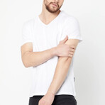V Neck Tees // 2 Pack // White (M)