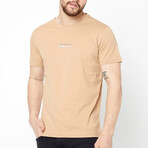 Crew Neck Logo Tee // Beige (L)