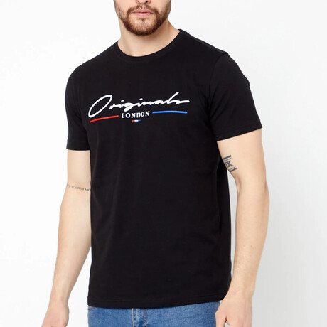 Large Logo Cew Neck Tee // Black (S)