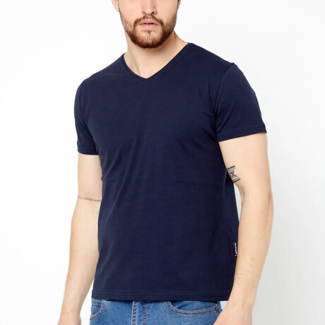 V Neck T-shirt // Navy (S)