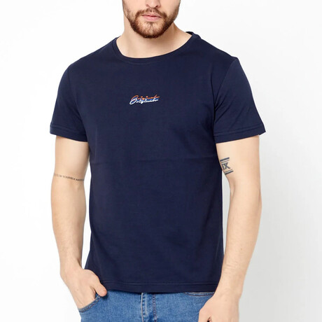 Crew Neck Logo Tee // Navy (S)