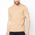 Crew Neck Logo Tee // Beige (L)