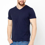 V Neck Tees // 3 Pack // Black, White, Navy (2XL)