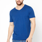 V Neck Tees // 5 Pack // Gray, Navy Blue, Black, White (L)