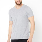 V Neck Tees // 5 Pack // Gray, Navy, Red, Black, White (L)