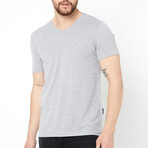 V Neck Tees // 5 Pack // Gray, Navy Blue, Black, White (L)
