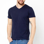 V Neck Tees // 5 Pack // Gray, Navy Blue, Black, White (L)