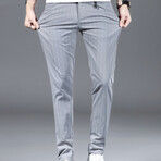 Striped Slim Fit Pants // Gray (38)