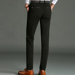 Contrast Trim Slim Fit Pants // Black (31)