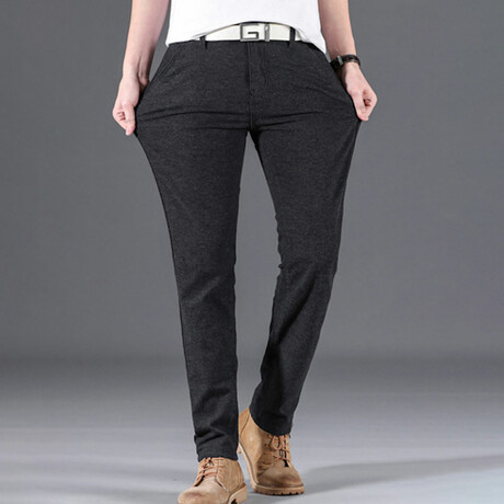Slit Pocket Slim Fit Pants // Black (28)