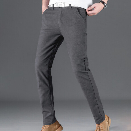 Slit Pocket Slim Fit Pants // Gray (28)