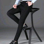 Contrast Trim Slim Fit Pants // Style 2 // Black + White (34)