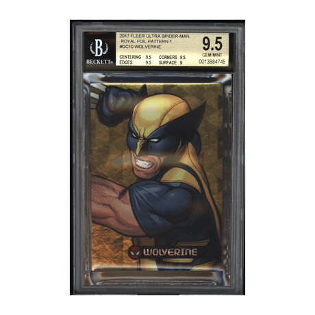 2017 Fleer Ultra Spider-Man Royal Foil Pattern 1 #GC10 Wolverine // BGS 9.5 Gem Mint Serial Numbered 9/25