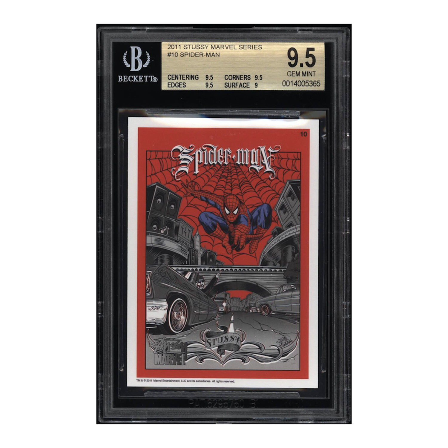 2011 Stussy Marvel #10 Spider-Man // BGS 9.5 Gem Mint - Rare 